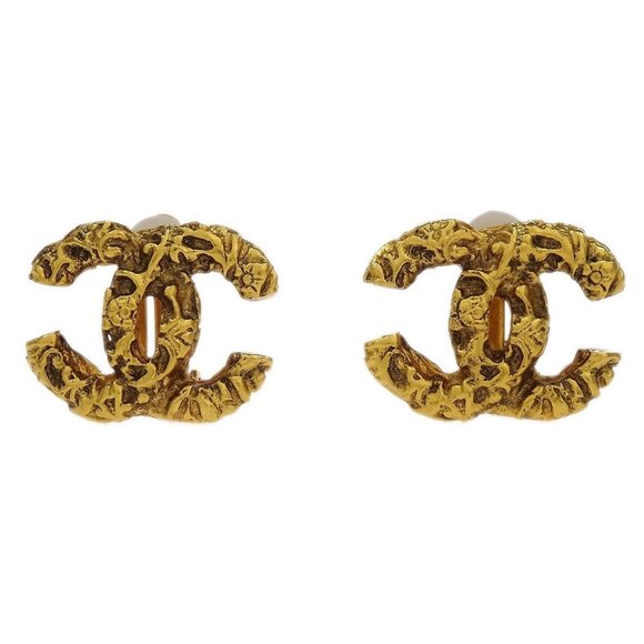 Chanel Gold CC Earrings Clip-On 93A 144849 - Picture 1 of 4
